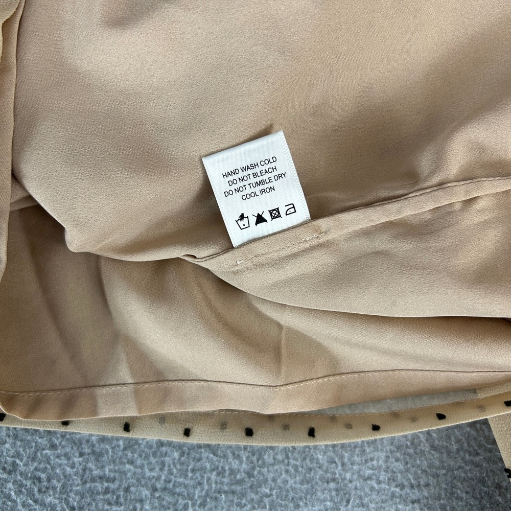 L'Academie Revolve XXS Amber Blouse Halter Neck Tan Polka Dot Off Shoulder NEW - Picture 10 of 15